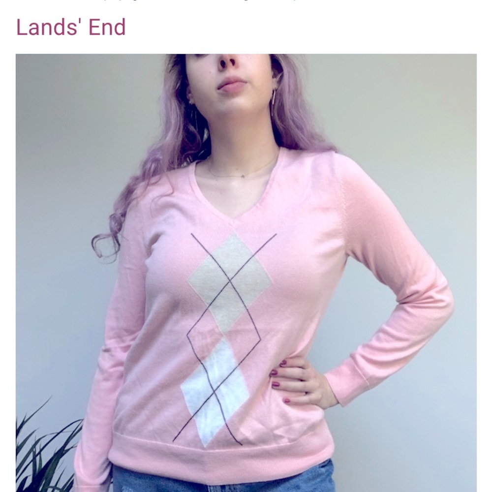 Land’s End Preppy Sweater light academic pink M